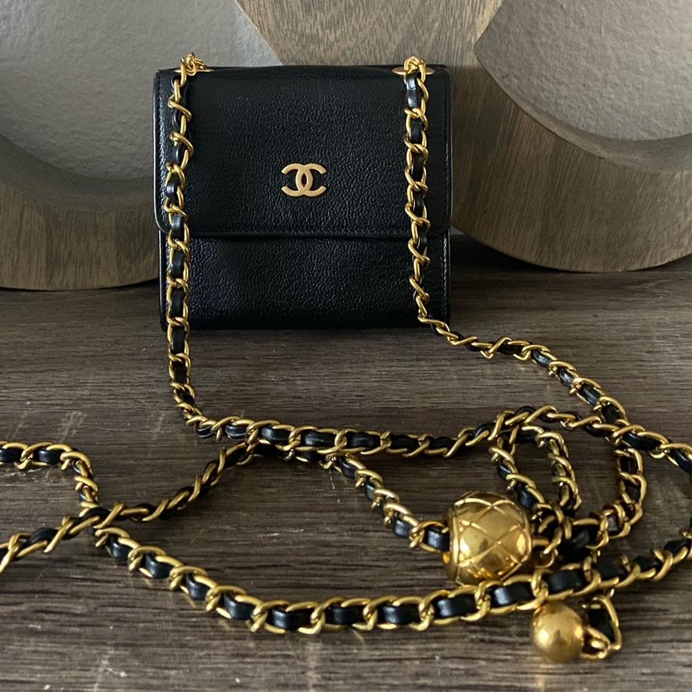 ⚜️🖤 Mini Chanel Wallet on a Chain Adjustable Wallet Crossbody to Belt Bag - Picture 2 of 16